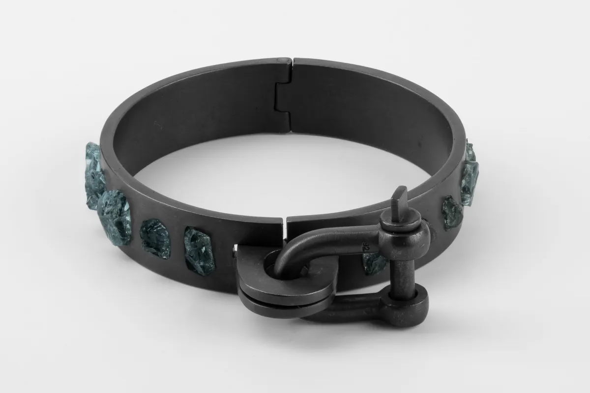 Restraint Cuff (Charm Version, Embed, Aquamarine, 15mm, KA+AQU) sold by Parts of Four