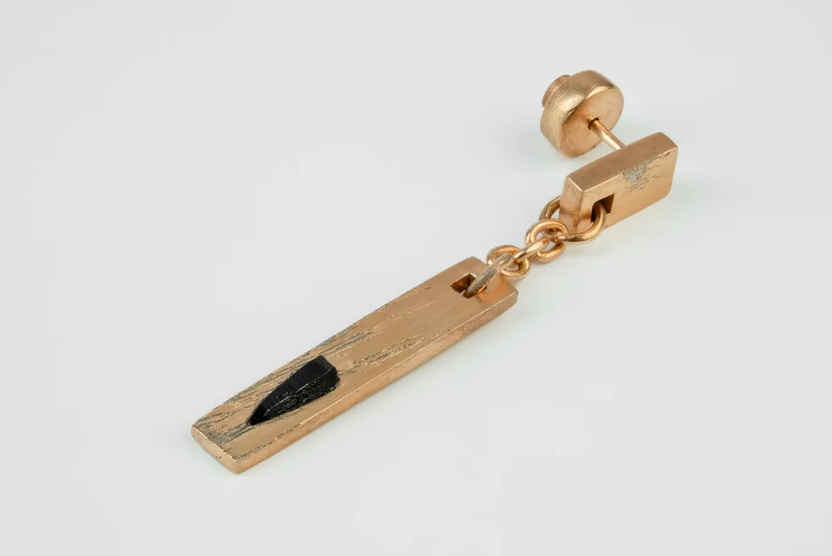 Talisman Plate Dangle Earring (Winza Sapphire, AMA+WIS) sold by Parts of Four