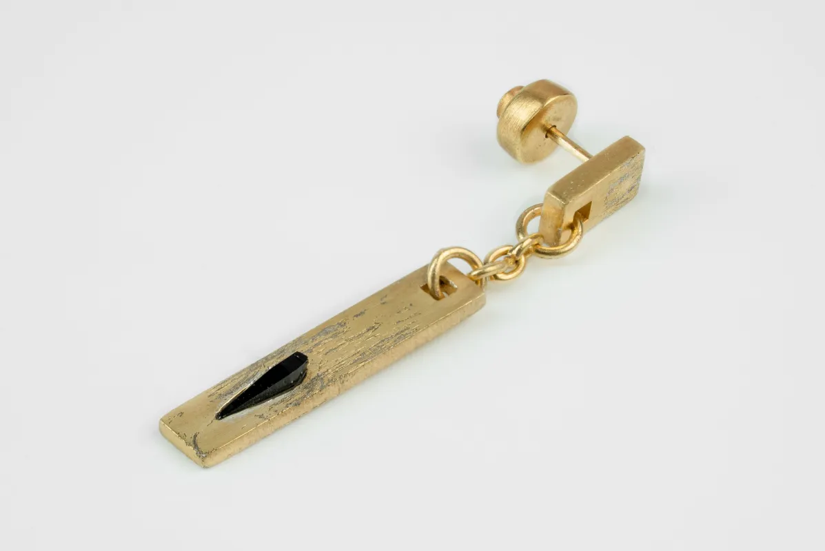 Talisman Plate Dangle Earring (Winza Sapphire, AGA+WIS) sold by Parts of Four