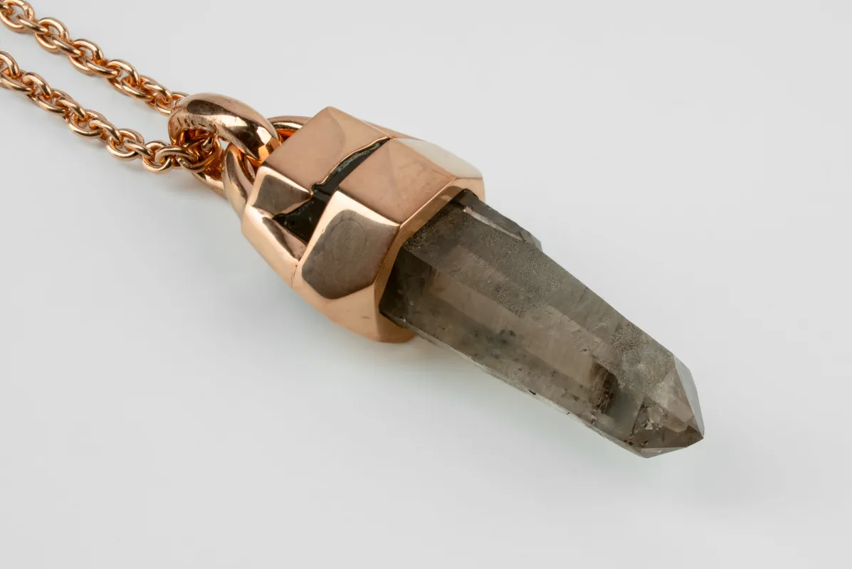 Talisman Necklace (Brace-Held, Healed, Smoky Quartz, YMA+SQ) sold by Parts of Four