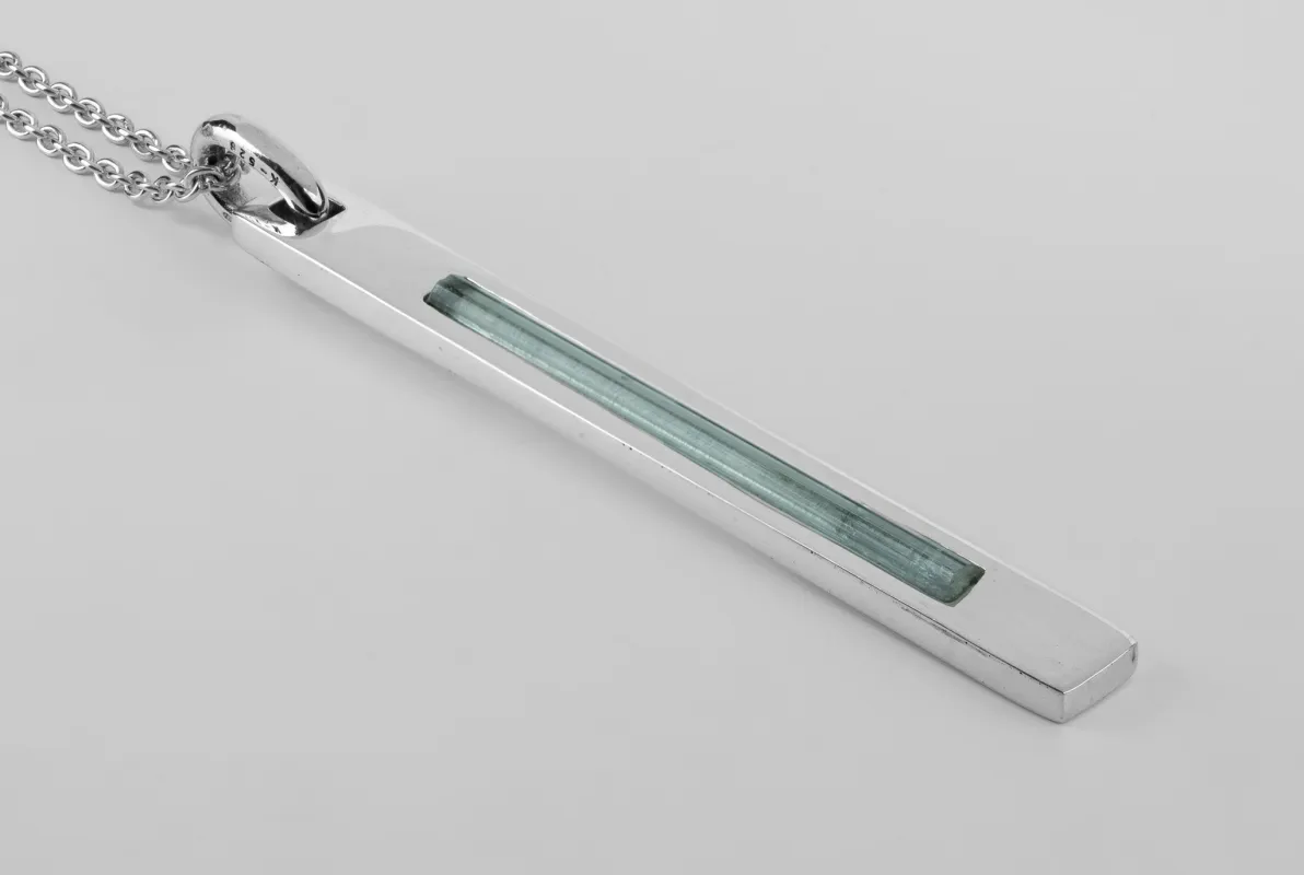 Plate Necklace (50cm, Adaptation, Aquamarine, PA+AQU) sold by Parts of Four