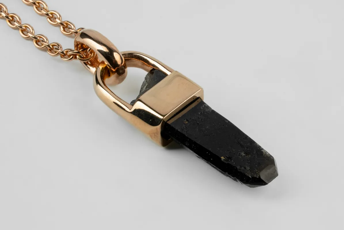 Talisman Necklace (Brace-Held, Smoky Quartz, YMA+SQ) sold by Parts of Four