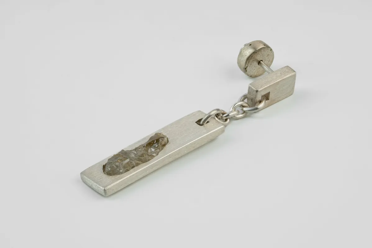 Talisman Plate Dangle Earring (Zincite, MA+ZIN) sold by Parts of Four