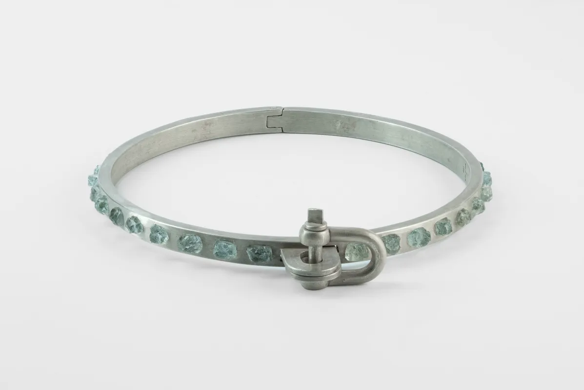 Neck Cuff (Embed, Aquamarine, 9mm, DA+AQU) sold by Parts of Four