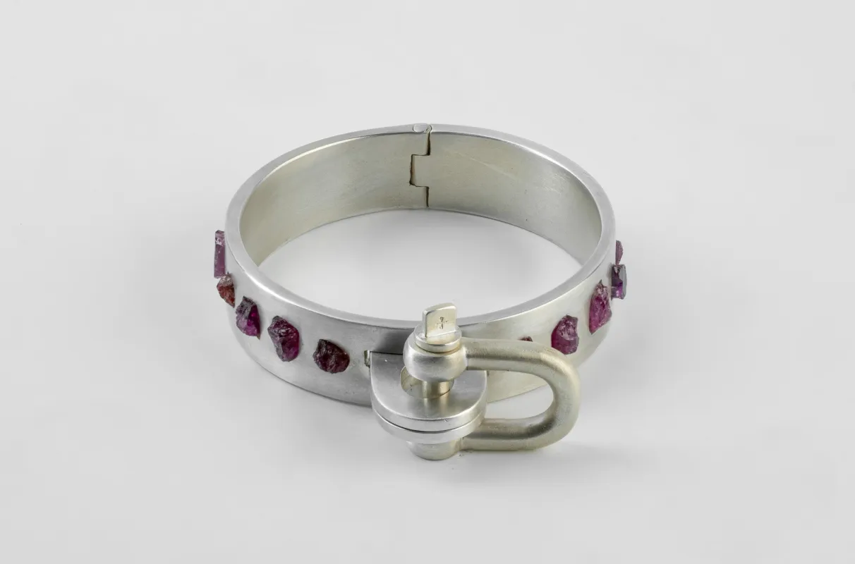 Restraint Cuff (Charm Version, Embed, Dirty Ruby Slabs, 15mm, MA+DRUS) sold by Parts of Four
