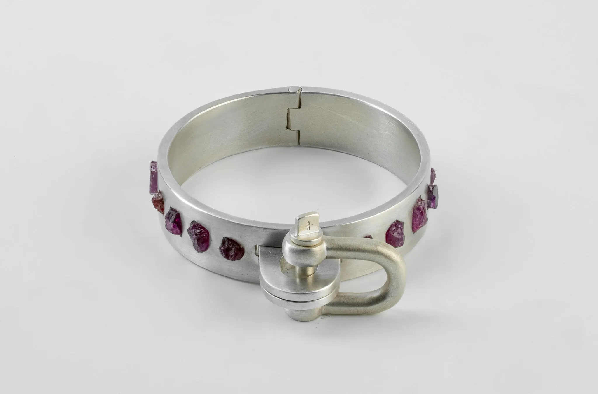 Restraint Cuff (Charm Version, Embed, Dirty Ruby Slabs, 15mm, MA+DRUS) sold by Parts of Four
