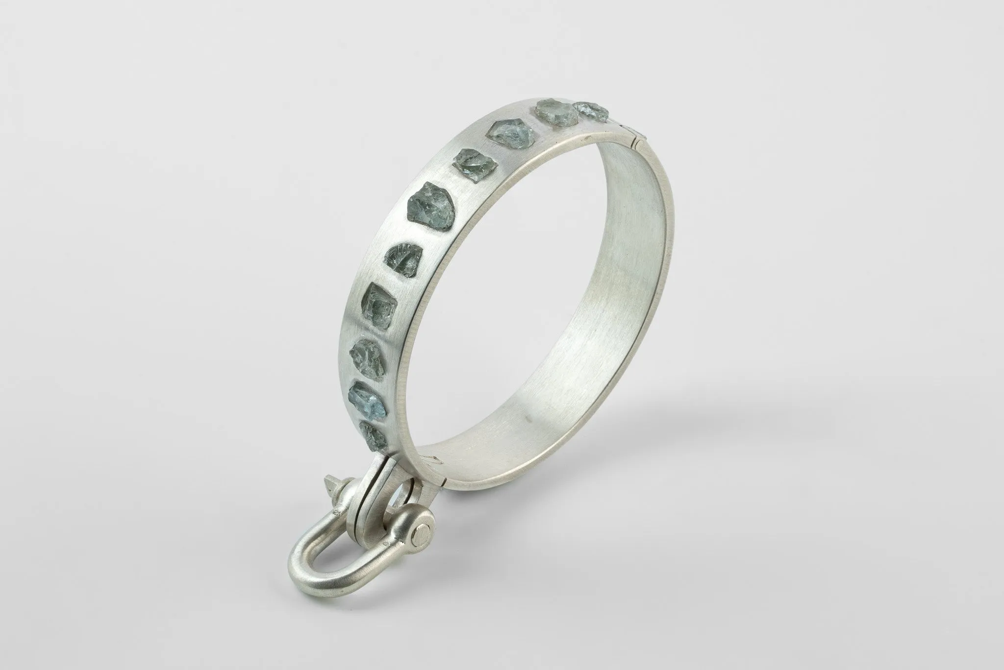 Restraint Cuff (Charm Version, Embed, Aquamarine, 15mm, MA+AQU) sold by Parts of Four product image thumbnail 4