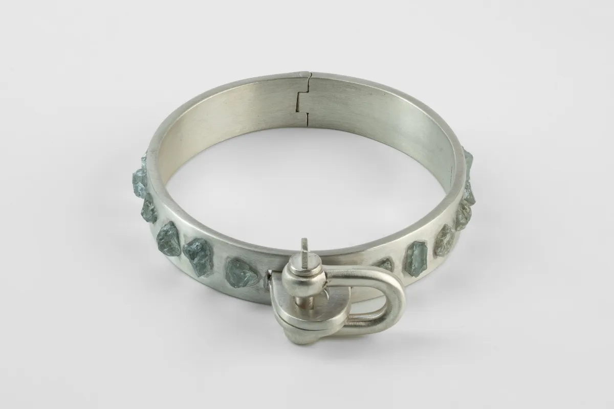 Restraint Cuff (Charm Version, Embed, Aquamarine, 15mm, MA+AQU) sold by Parts of Four