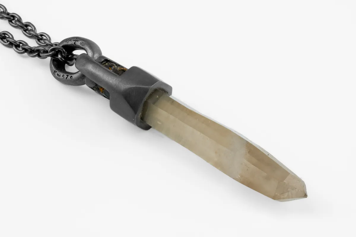 Talisman Necklace (Brace-Held, Healed, Smoky Quartz, KA+SQ) sold by Parts of Four