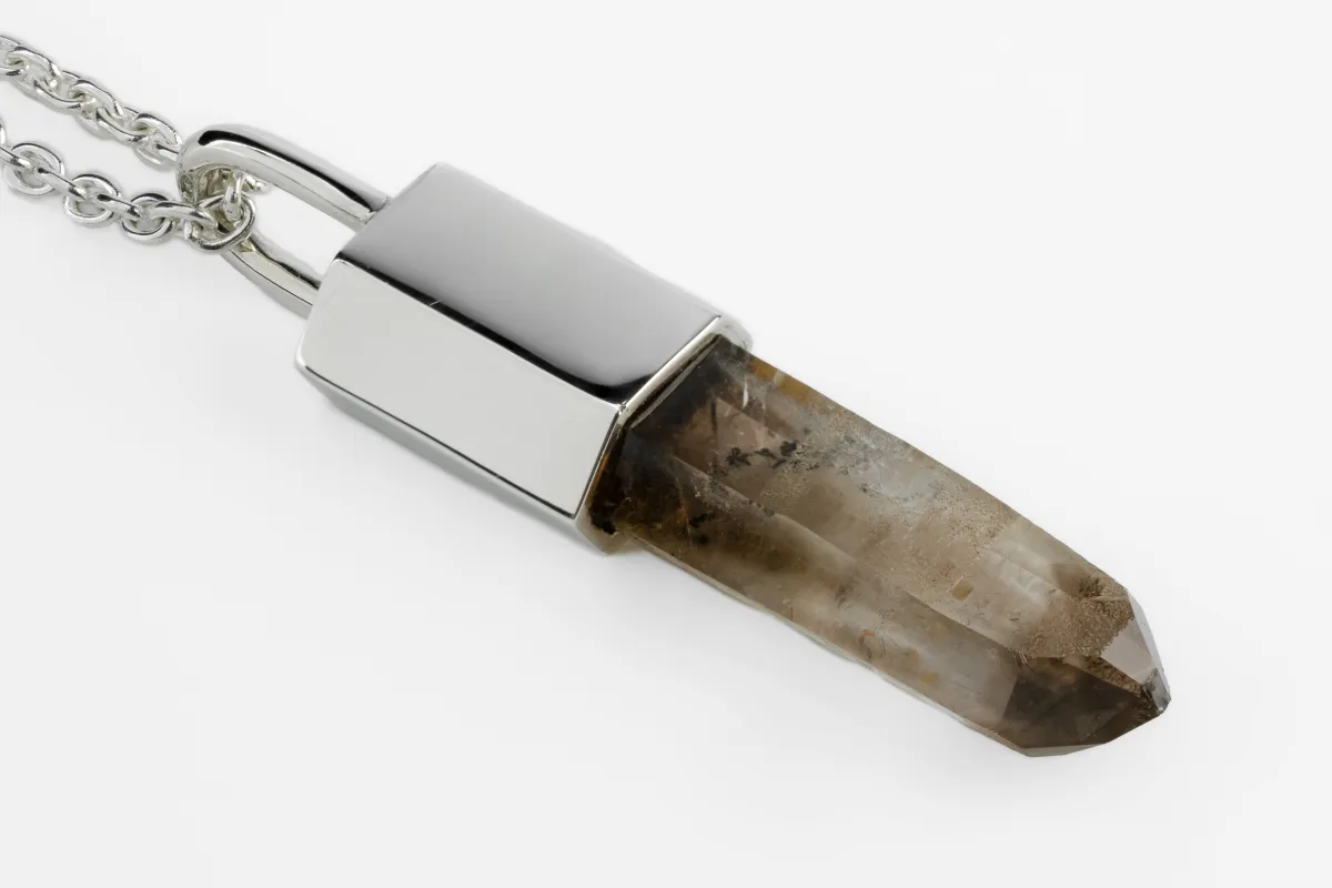 Talisman Necklace (Brace-Held, Smoky Quartz, PA+SQ) sold by Parts of Four