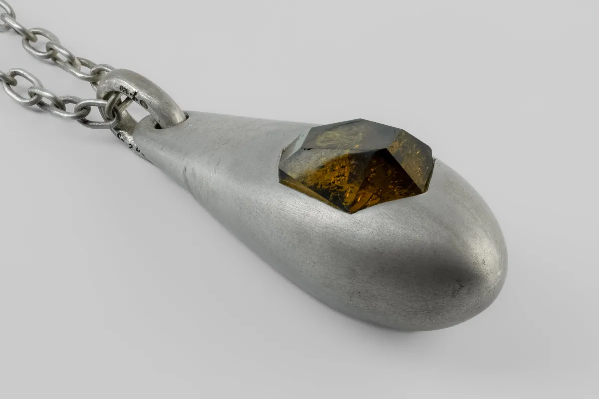 Chrysalis necklace (Cremaster Emergence, Smoky Quartz, DA+SQ) sold by Parts of Four