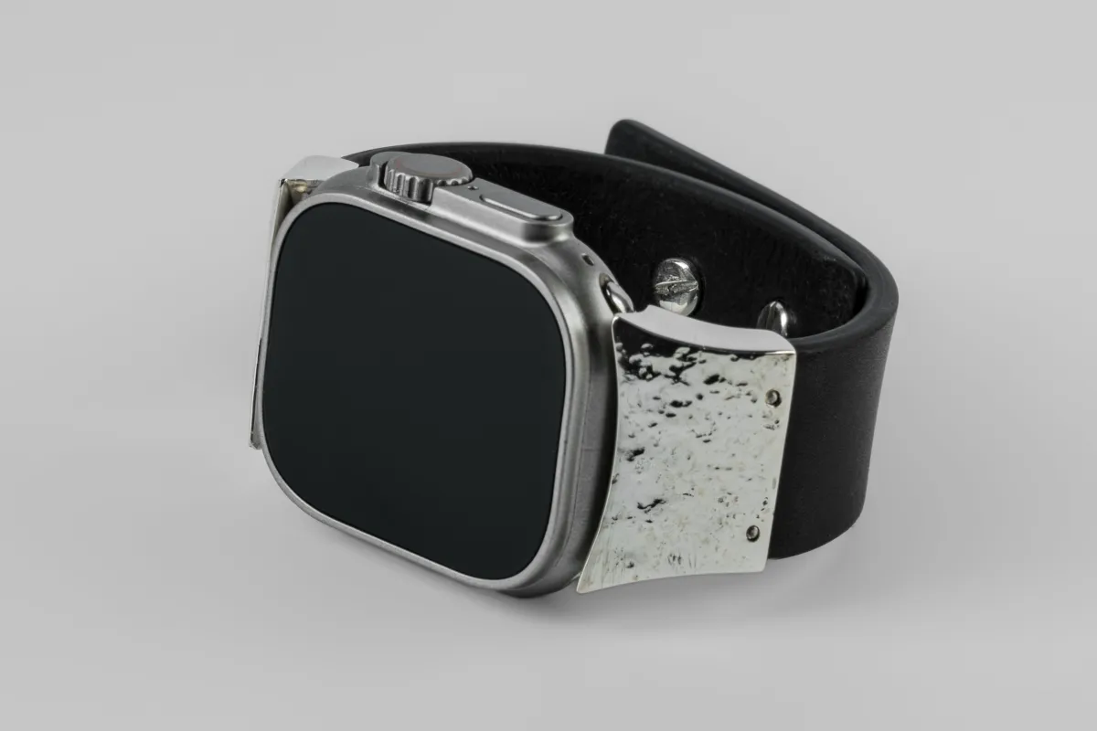 Apple Watch Bracelet (Model 1, 42-49mm, Fuse, Wedge, Studs, BLK+PA10KW) sold by Parts of Four