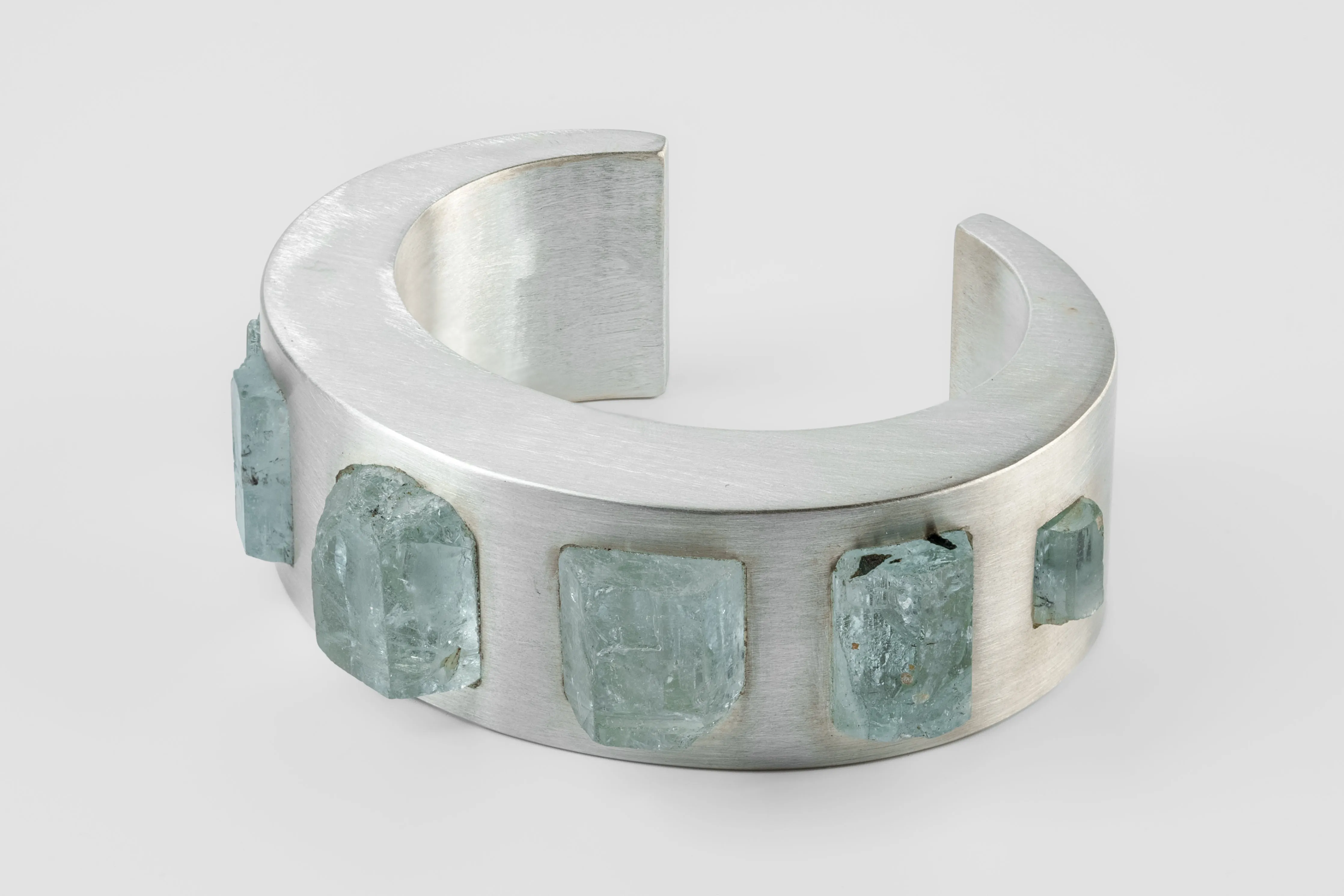 Crescent Bracelet (Embed, Aquamarine, 30mm, MA+AQU) sold by Parts of Four