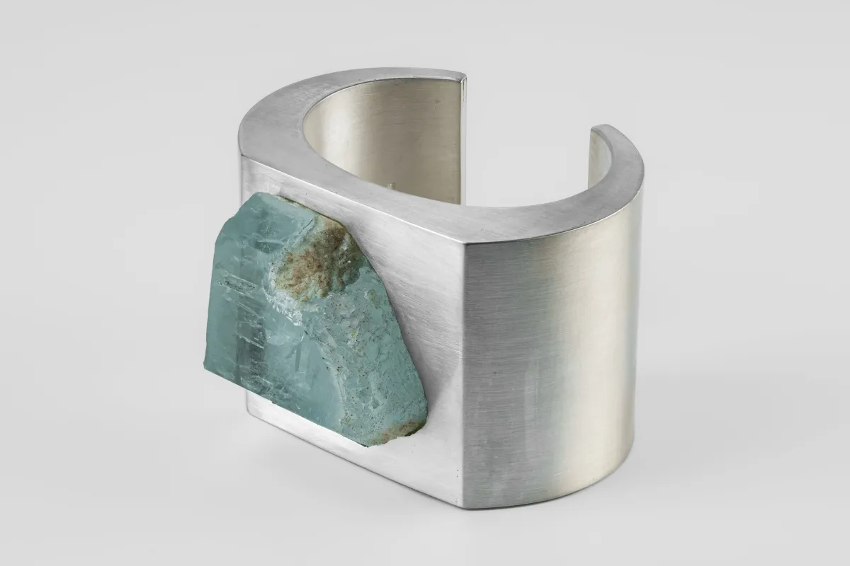 Crescent Plane Bracelet (Mineral Collision, Aquamarine, 60mm, MA+AQU) sold by Parts of Four