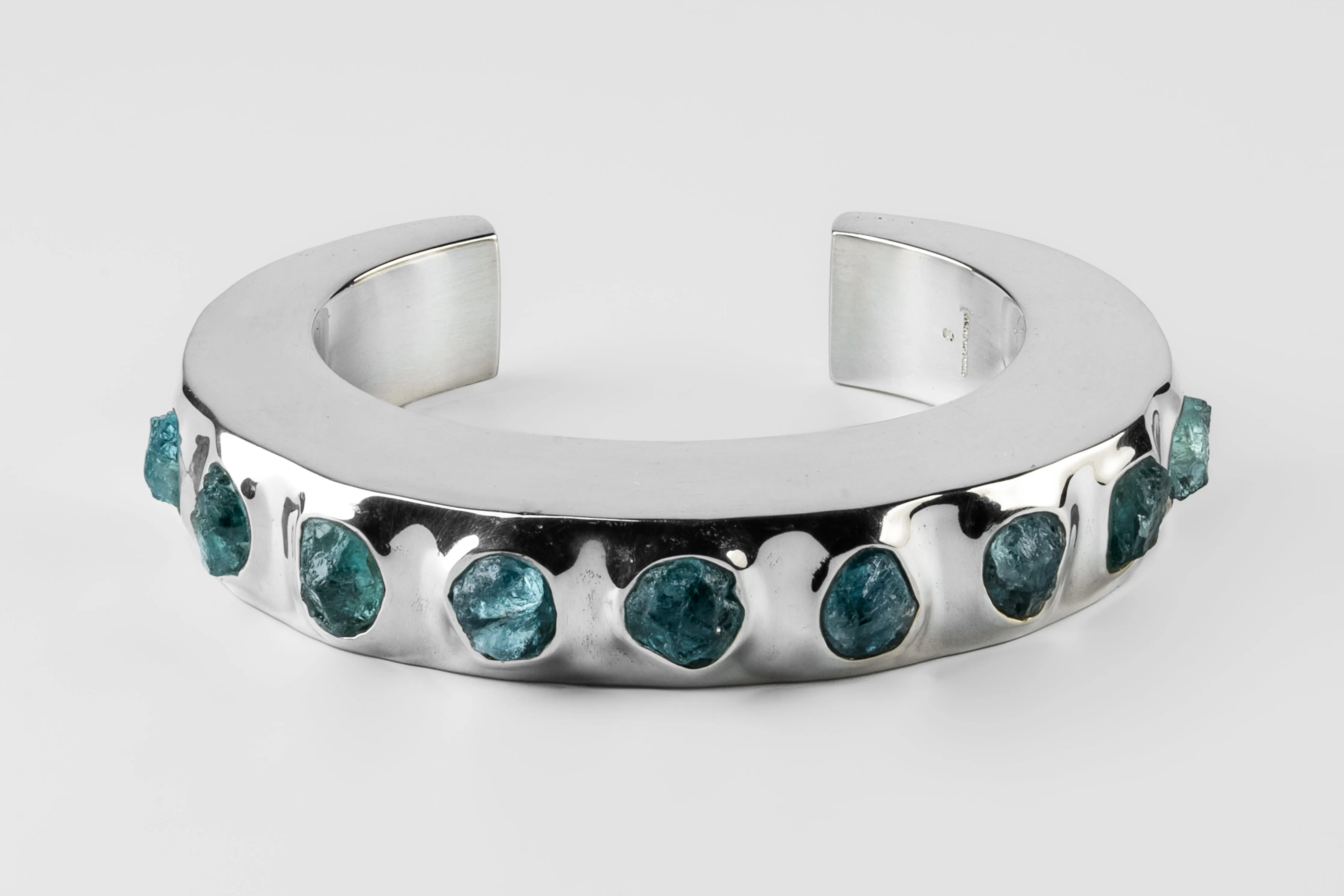 Crescent Bracelet (Terrestrial Surfaced, Neon Apatite, 15mm, YS+PA+NAPA) sold by Parts of Four product image thumbnail 3