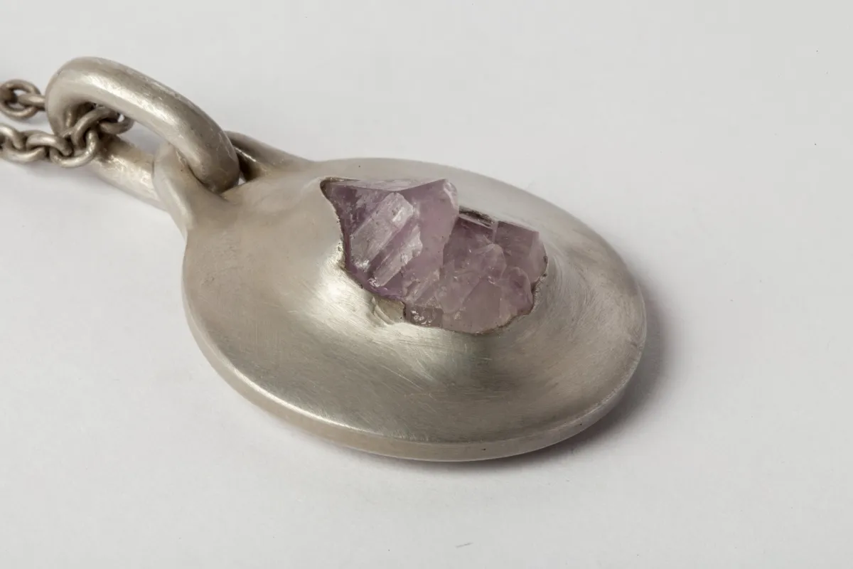 Disk Necklace (Amethyst, 35mm, DA+AME) sold by Parts of Four