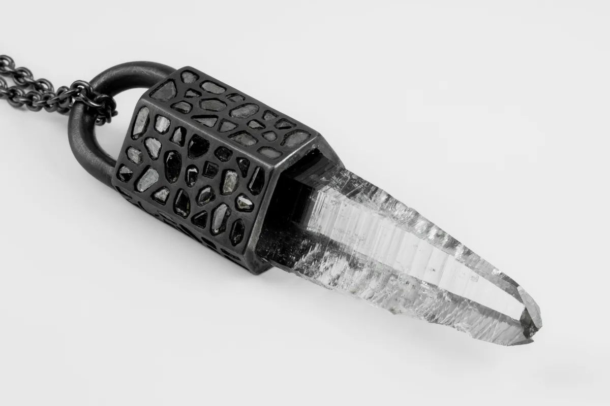 Talisman Necklace (Mega Pavé, Lemurian Quartz, KA+DIA+LEM) sold by Parts of Four