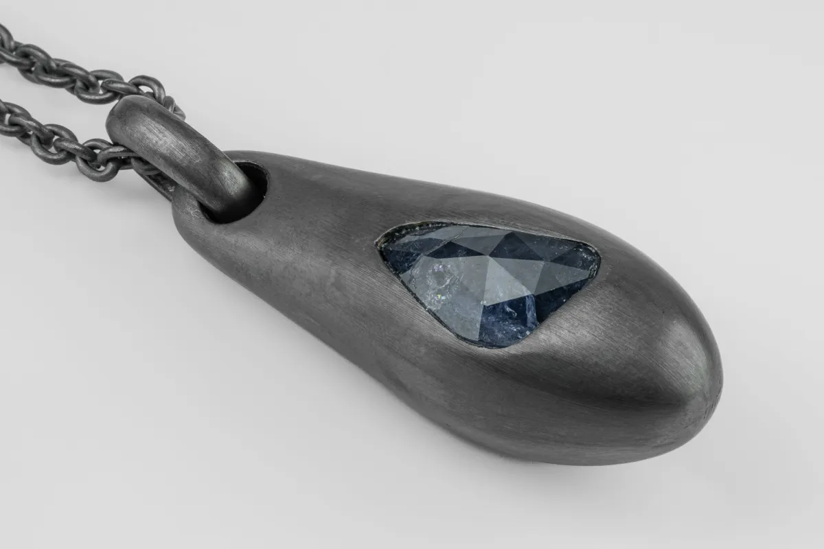 Chrysalis Necklace (Cremaster Emergence, 4.0 CT, Tanzanite Slice, KA+TAN) sold by Parts of Four