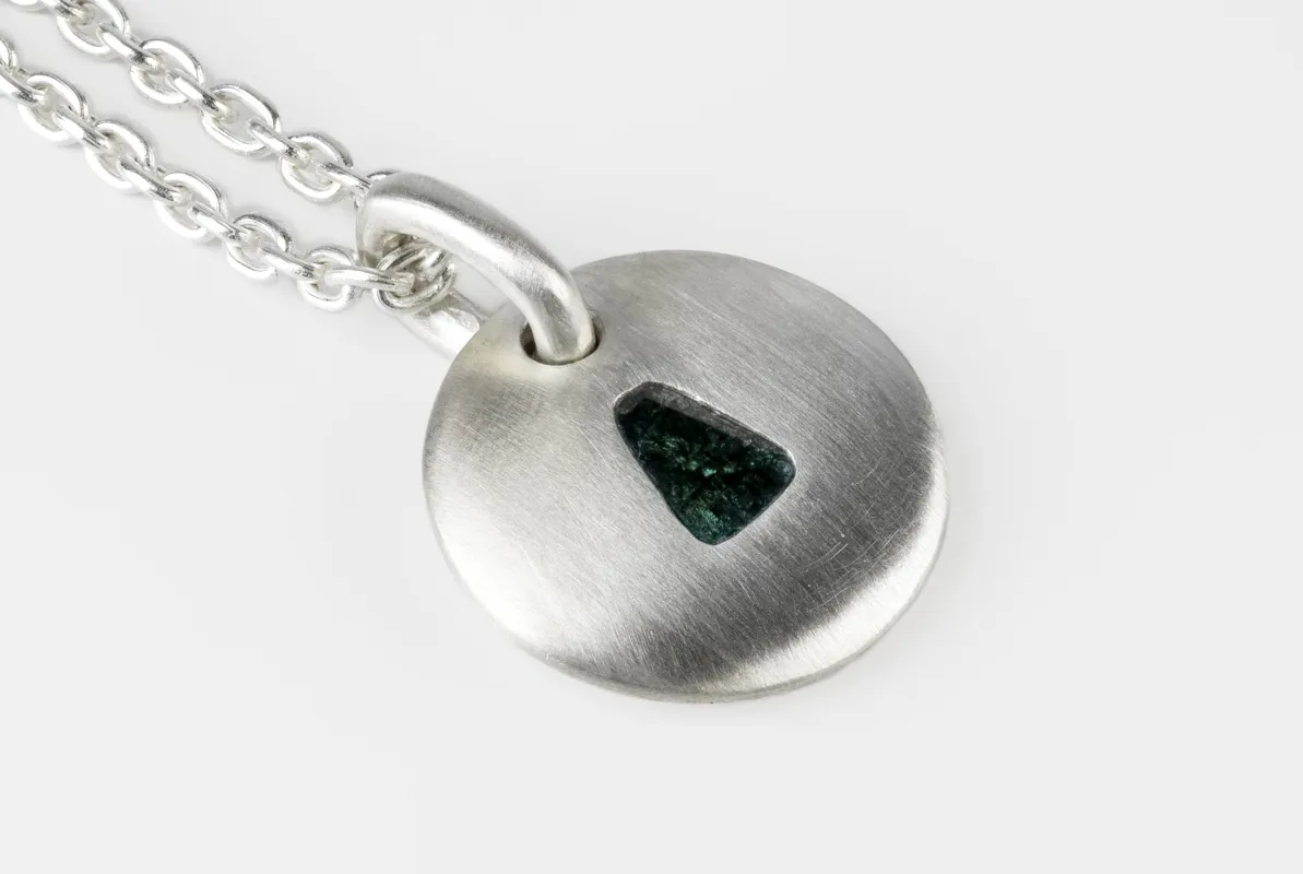 Disk Necklace (25mm, Blue Diamond Slab, 0.3 CT, MA+BDIA) sold by Parts of Four