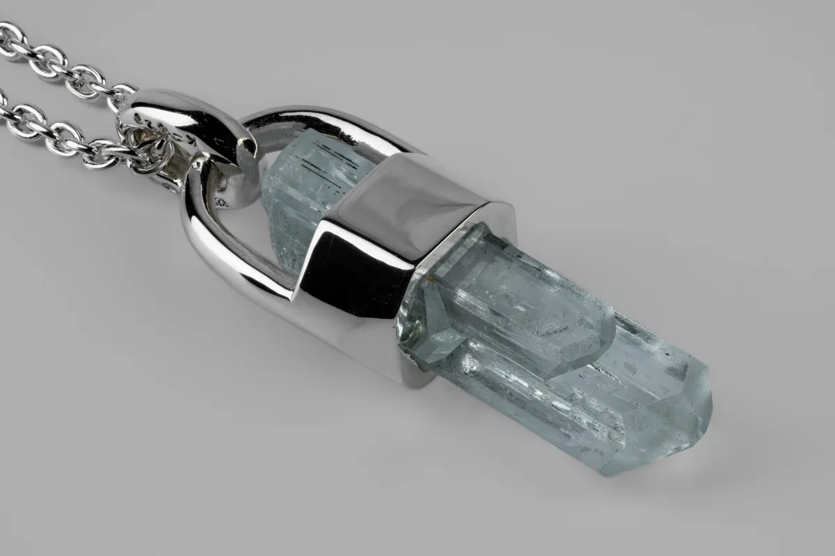 Talisman Necklace (Brace-Held, Aquamarine, PA+AQU) sold by Parts of Four
