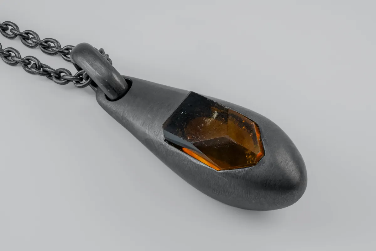 Chrysalis Necklace (Cremaster Emergence, Amber, KA+AMB) sold by Parts of Four