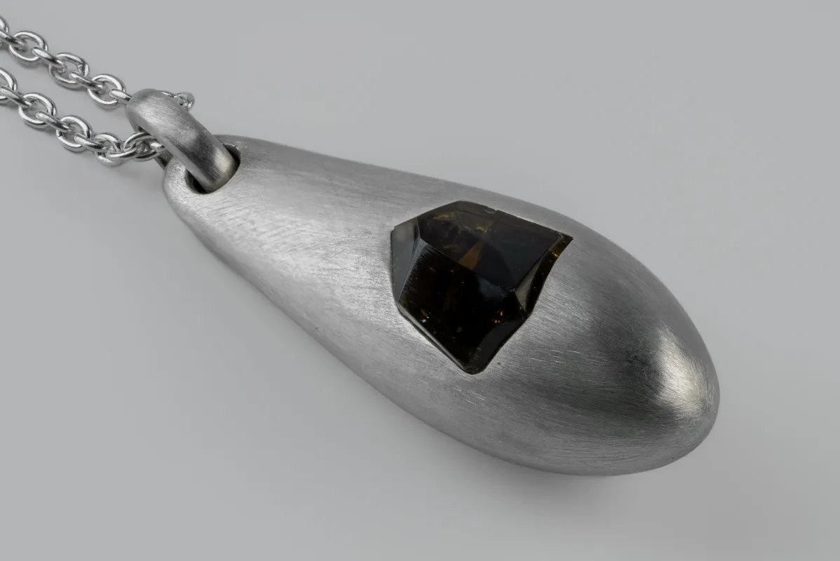 Chrysalis Necklace (Cremaster Emergence, Amber, MA+AMB) sold by Parts of Four