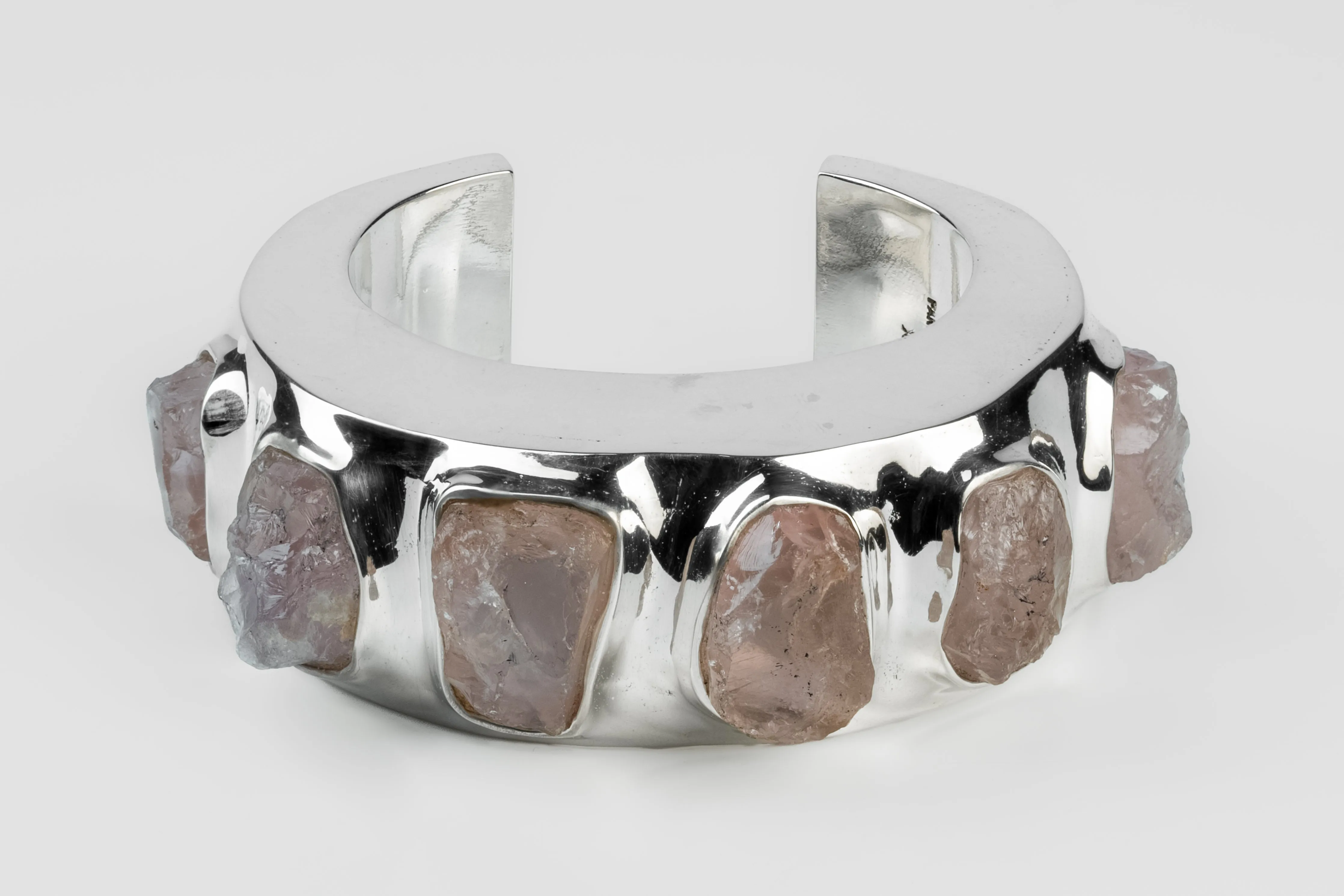 Crescent Bracelet (Terrestrial Surfaced, Rose Quartz, 30mm, YS+ROS) sold by Parts of Four product image thumbnail 3
