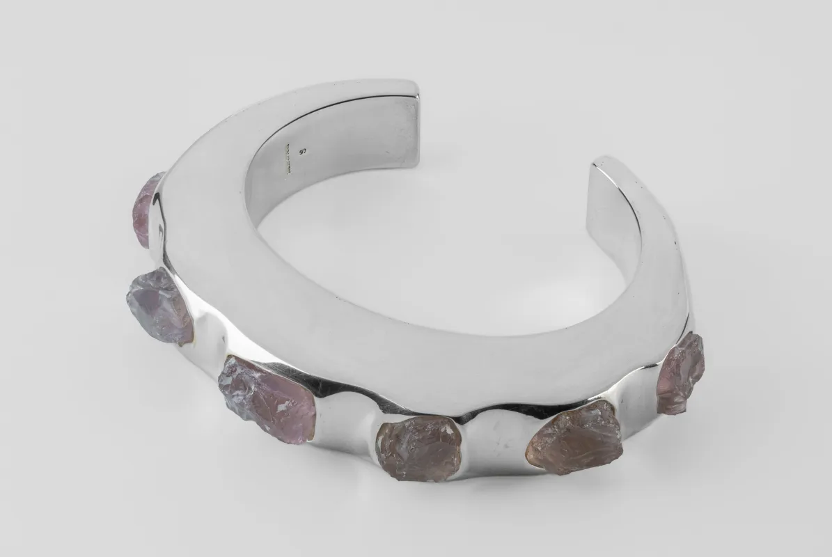 Crescent Bracelet (Terrestrial Surfaced, Rose Quartz, 15mm, YS+ROS) sold by Parts of Four