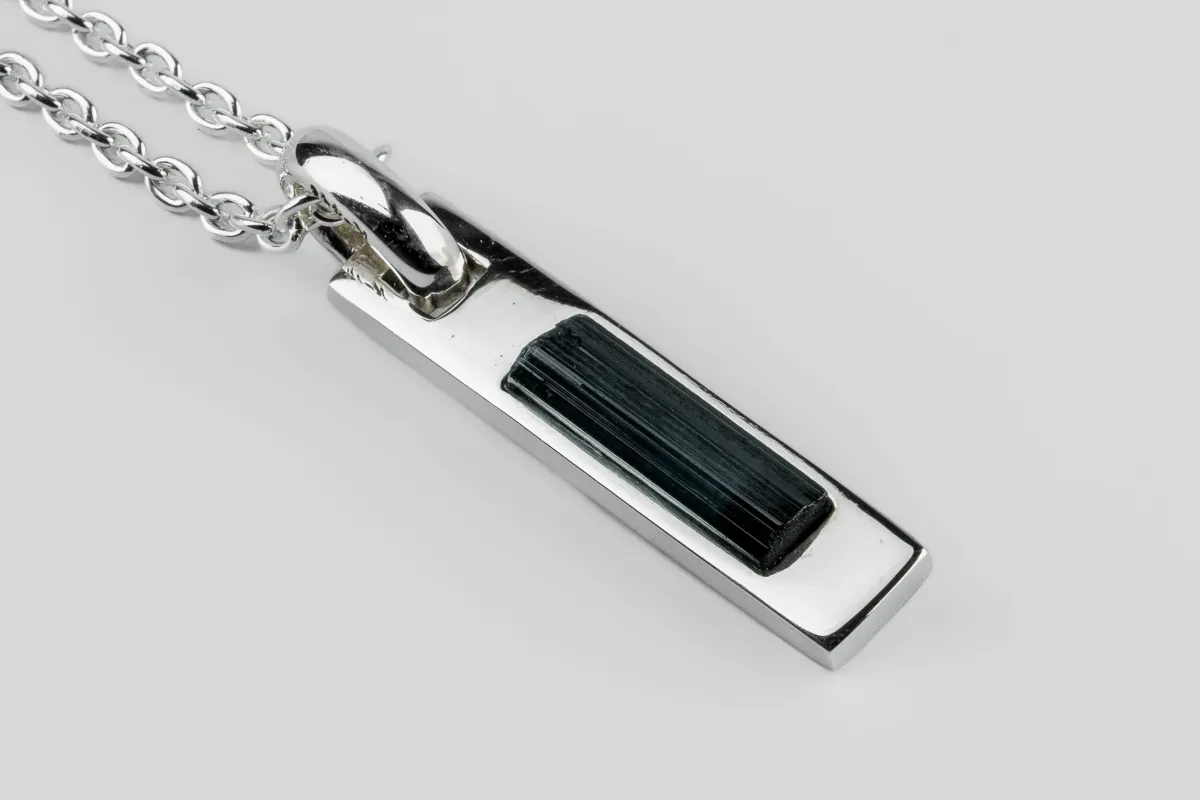 Plate Necklace (50cm, Adaptation, Blue Cap Tourmaline, PA+BCT) sold by Parts of Four