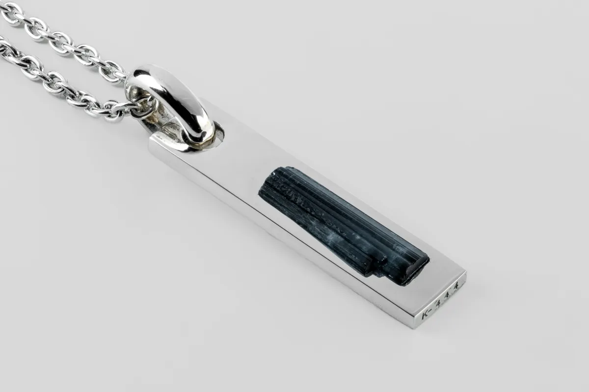 Plate Necklace (50cm, Adaptation, Blue Cap Tourmaline, PA+BCT) sold by Parts of Four