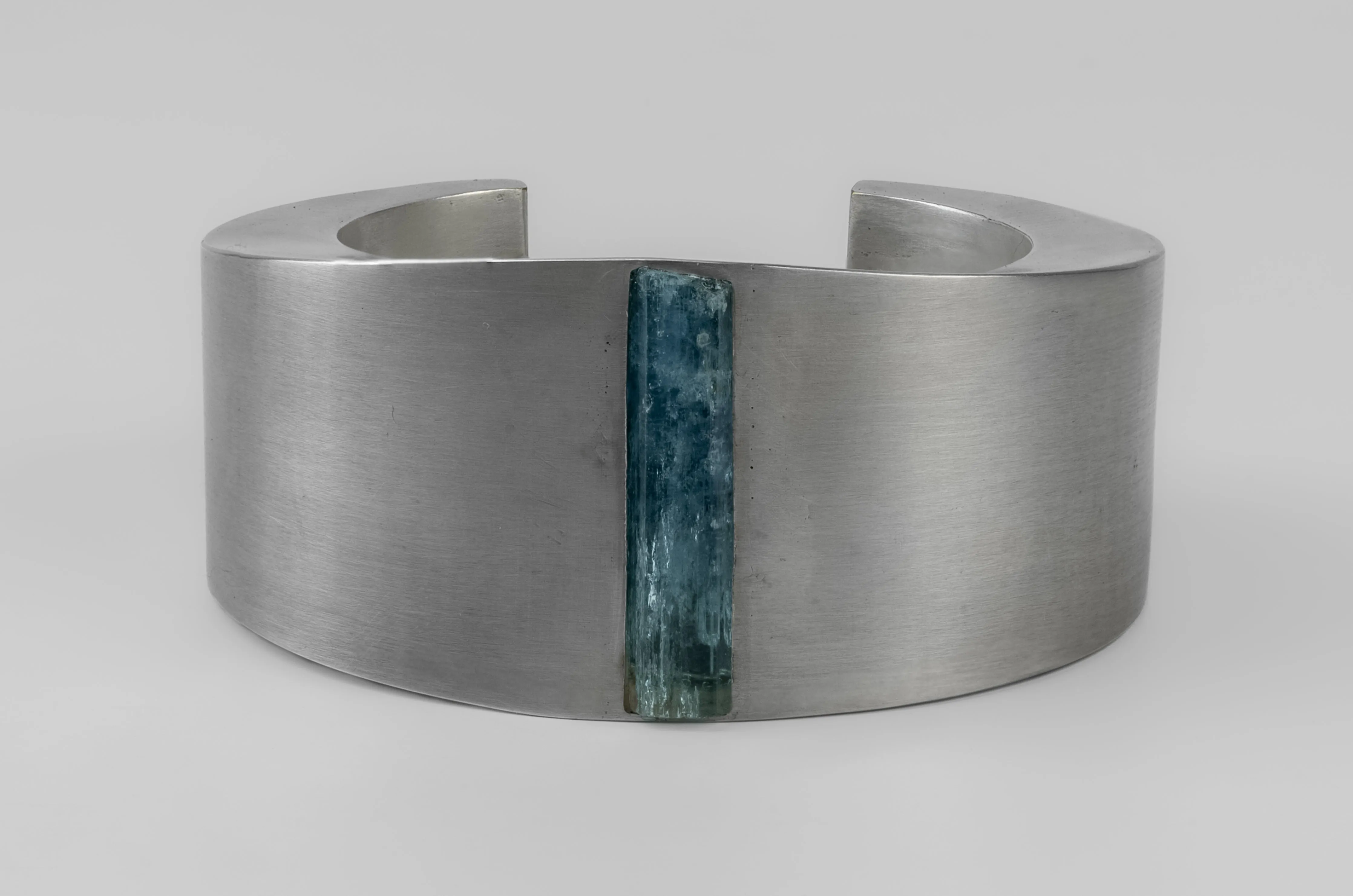 Crescent Bracelet (Mineral Collision, Absorbed, Aquamarine, 30mm, AS+AQU) sold by Parts of Four product image thumbnail 3