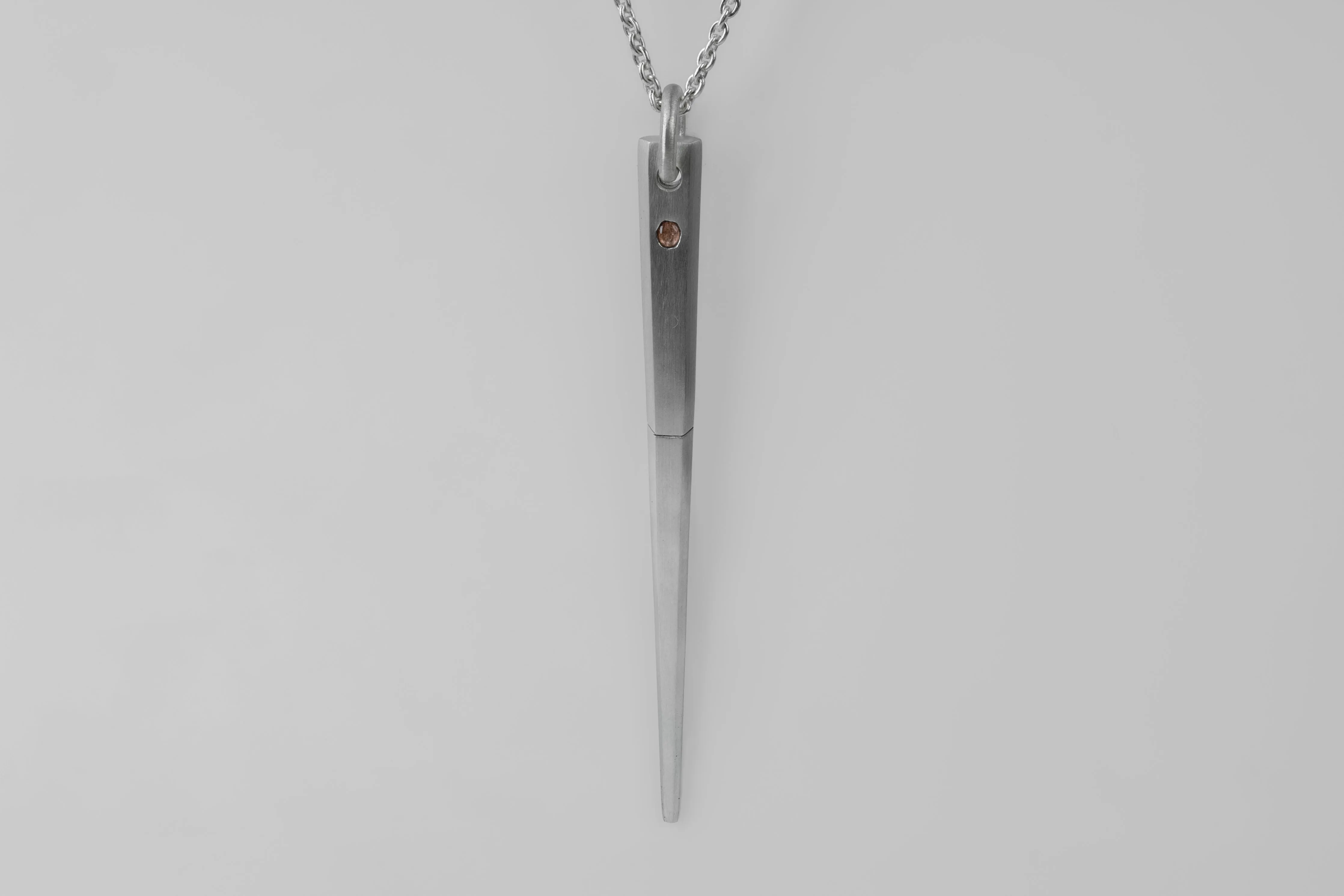 Big Spike Necklace (0.2 CT, Orange Sapphire Faceted Slab, MA+OSAF) sold by Parts of Four product image thumbnail 3