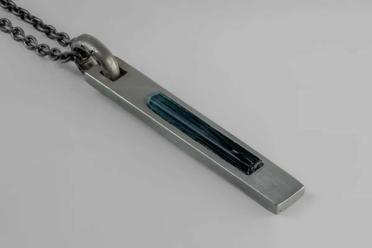 Plate Necklace (50cm, Adaptation, Blue Cap Tourmaline, DA+BCT) sold by Parts of Four