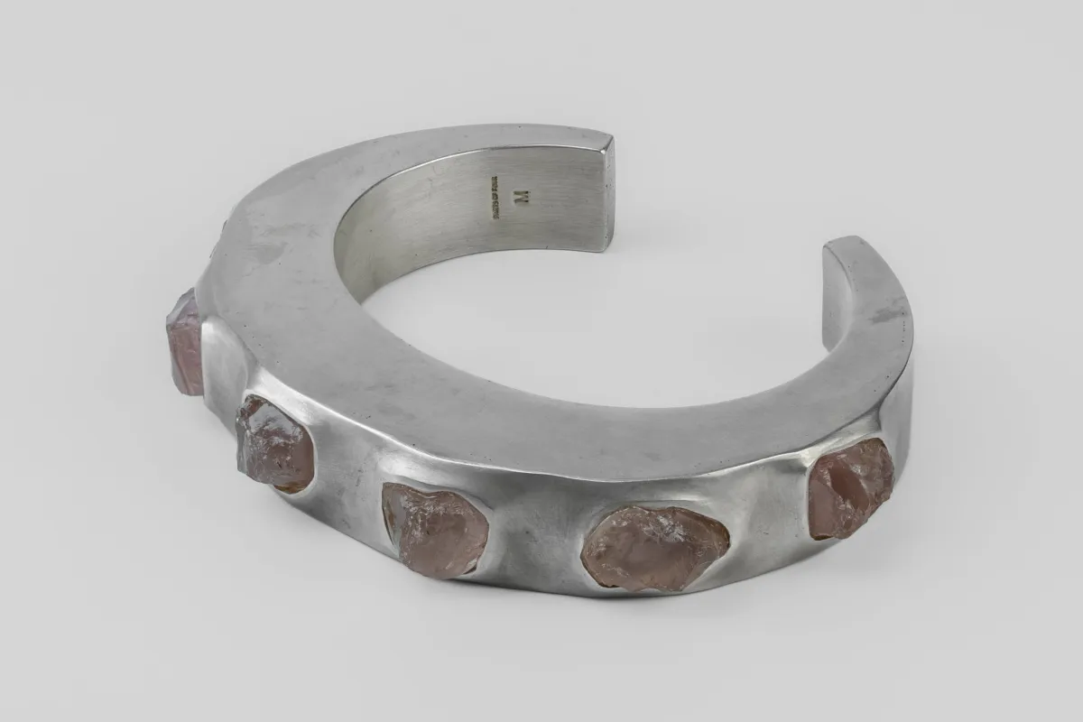 Crescent Bracelet (Terrestrial Surfaced, Rose Quartz, 15mm, AS+ROS) sold by Parts of Four