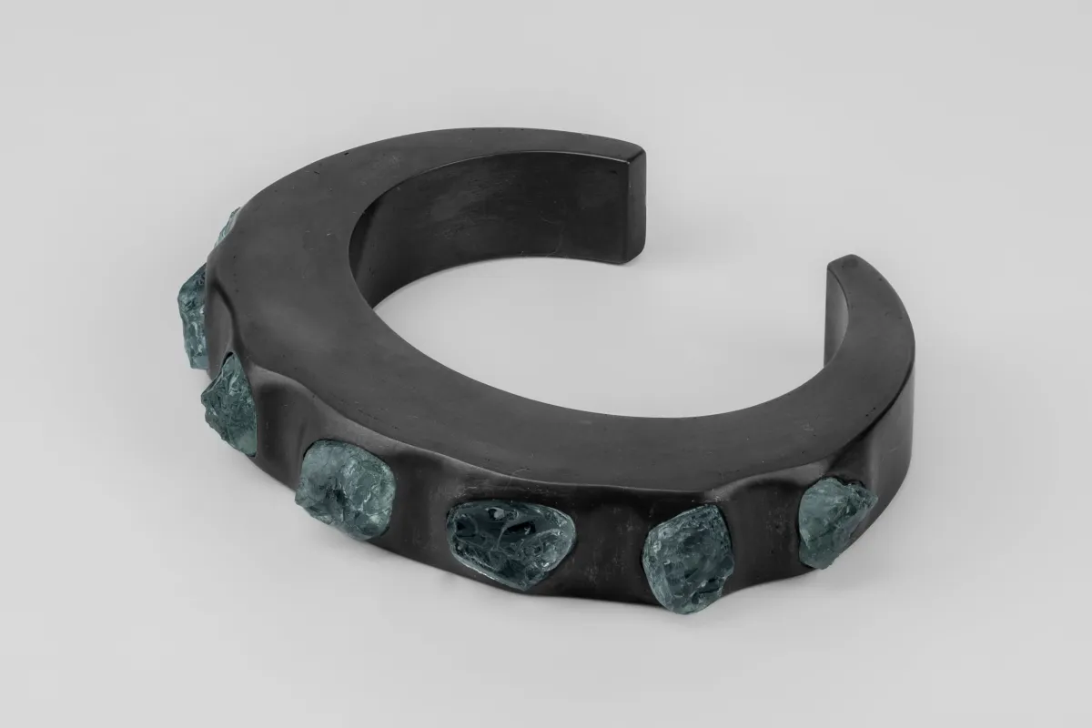 Crescent Bracelet (Terrestrial Surfaced, Aquamarine, 15mm, KAS+AQU) sold by Parts of Four