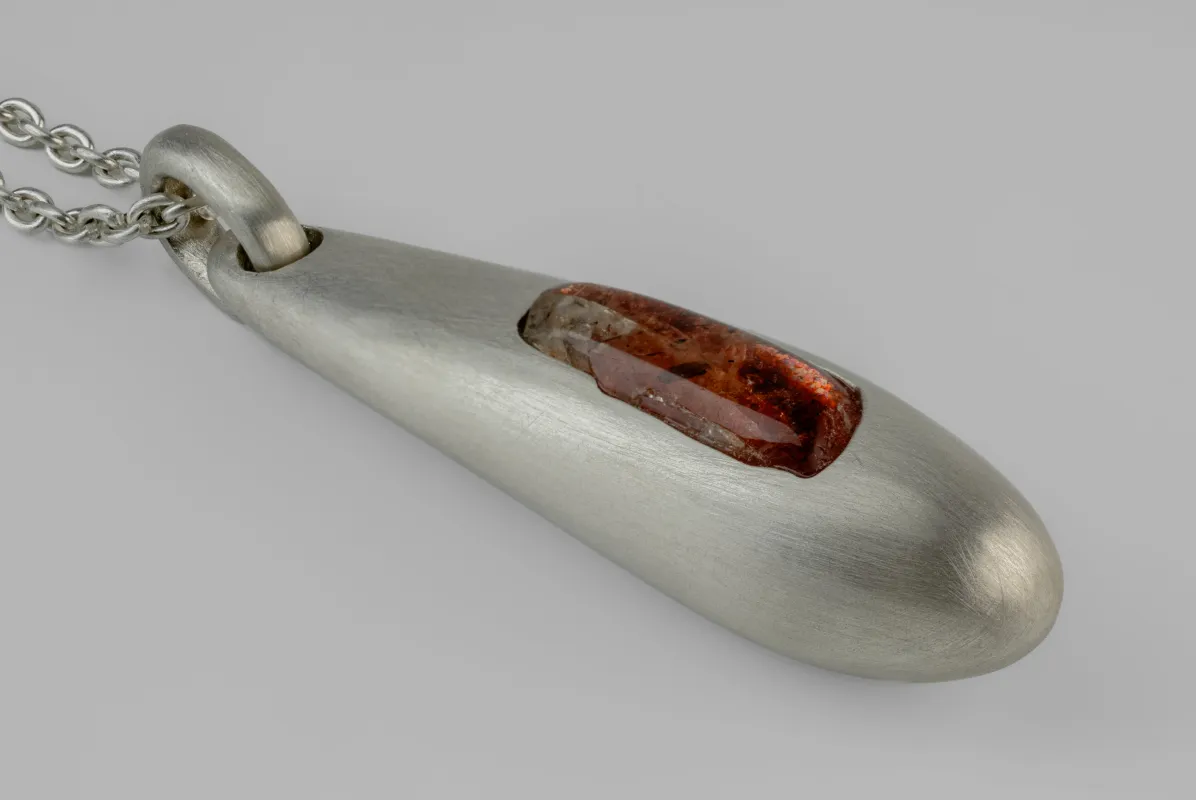 Chrysalis Necklace (Cremaster Emergence, Sunstone, MA+SUN) sold by Parts of Four