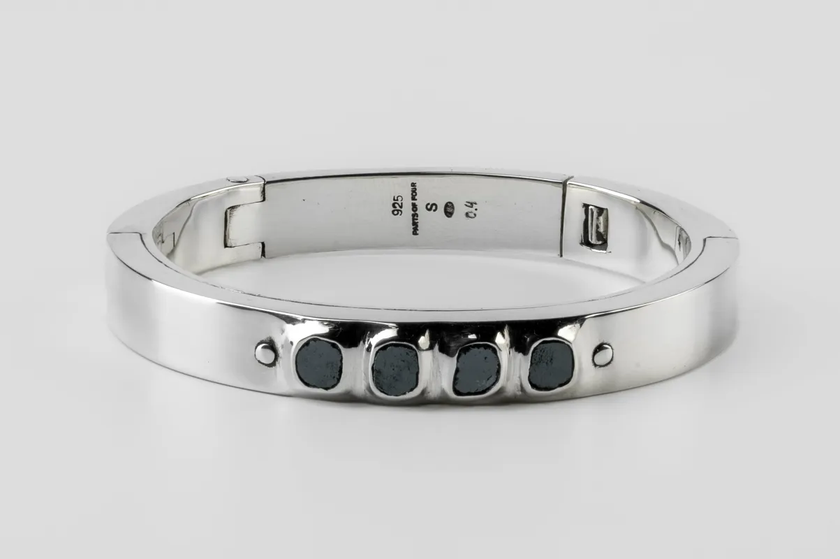 Sistema Bracelet v2 (Terrestrial Surfaced, 0.4 CT, 4 Polished Black Diamond Slabs, 9mm, PA+PBLKDIA) sold by Parts of Four