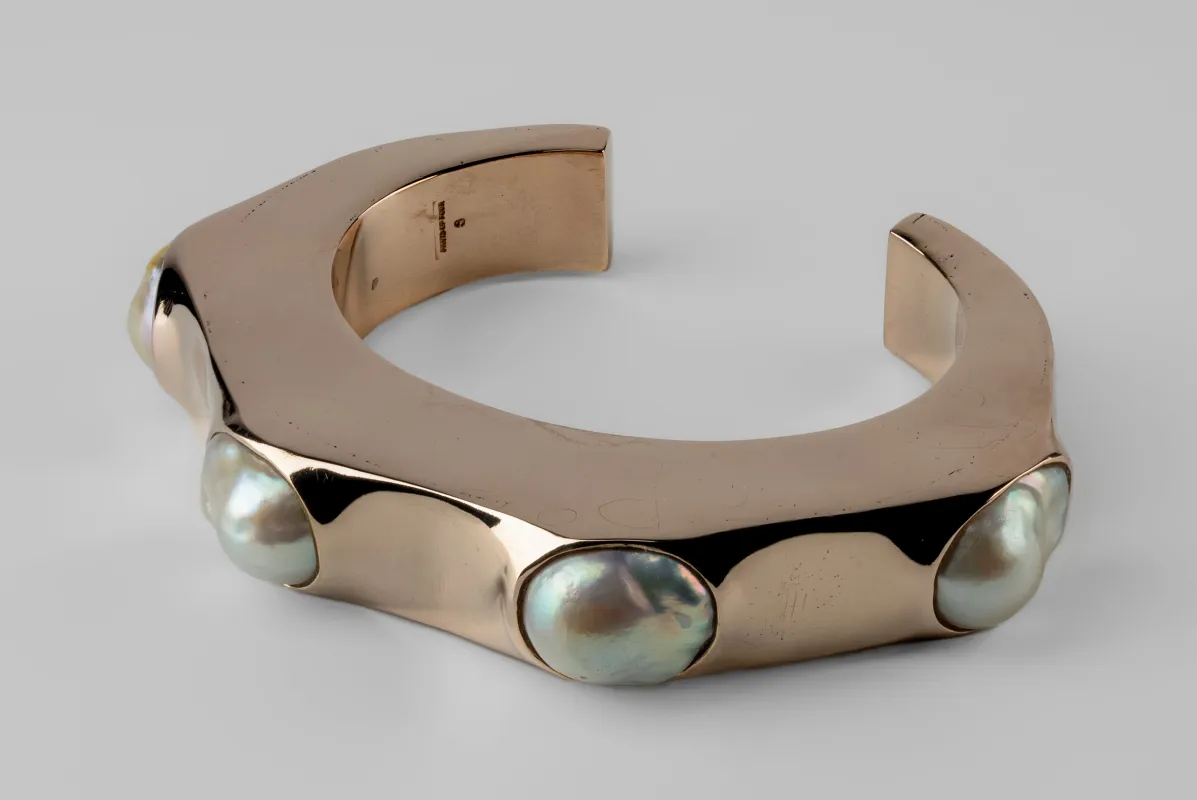 Crescent Bracelet (Terrestrial Surfaced, Pink Pearl, 15mm, YM+YMA+PPRL) sold by Parts of Four