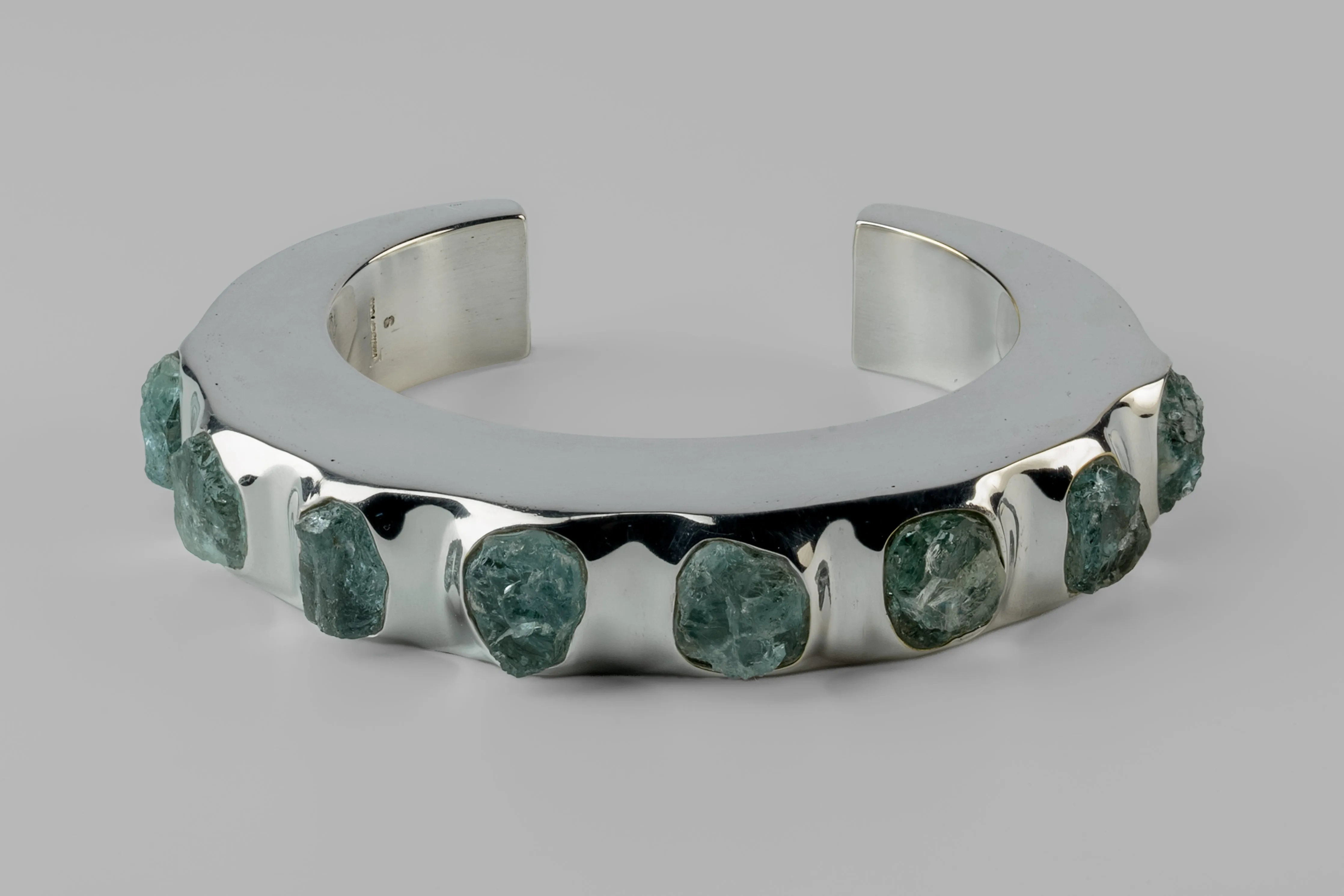 Crescent Bracelet (Terrestrial Surfaced, Aquamarine, 15mm, YS+AQU) sold by Parts of Four product image thumbnail 3