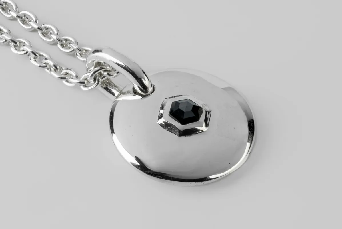 Disk Necklace (25mm, Fancy Setting, Black Hex Diamond, 0.5 CT, 50cm, PA+BLKDIA) sold by Parts of Four