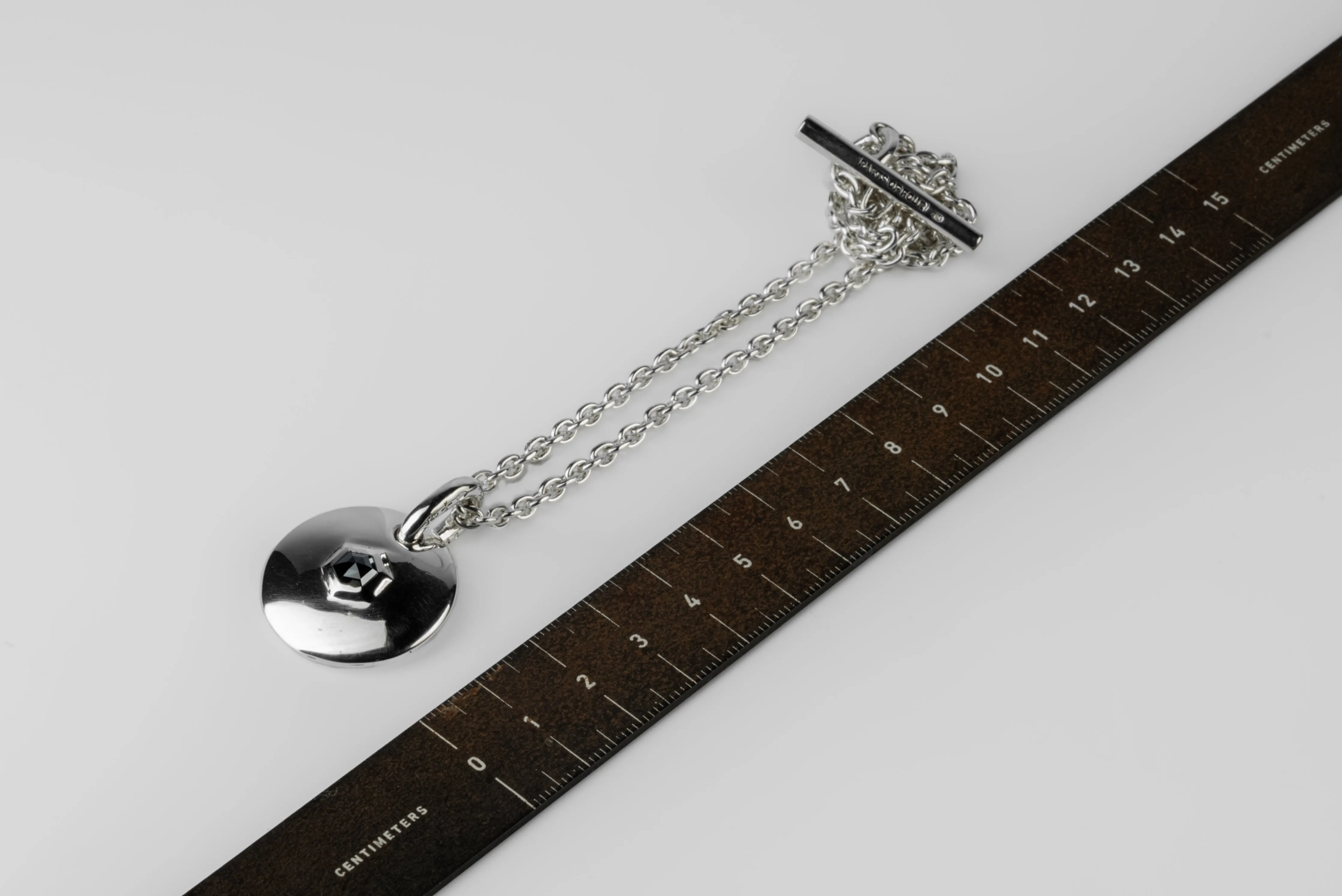 Disk Necklace (25mm, Fancy Setting, Black Hex Diamond, 0.5 CT, 50cm, PA+BLKDIA) sold by Parts of Four product image thumbnail 5