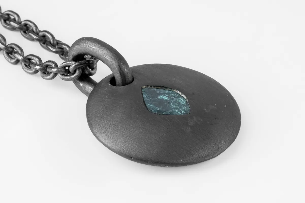 Disk Necklace (25mm, Blue Diamond Slab, 0.3 CT, KA+BDIA) sold by Parts of Four