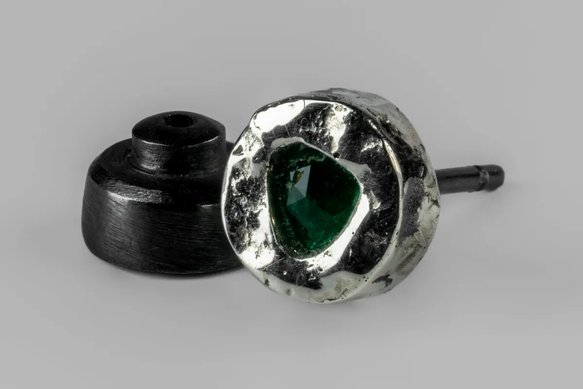 Tiny Stud Earring (Fuse, 0.1 CT, Emerald, KA10KW+EMER) sold by Parts of Four