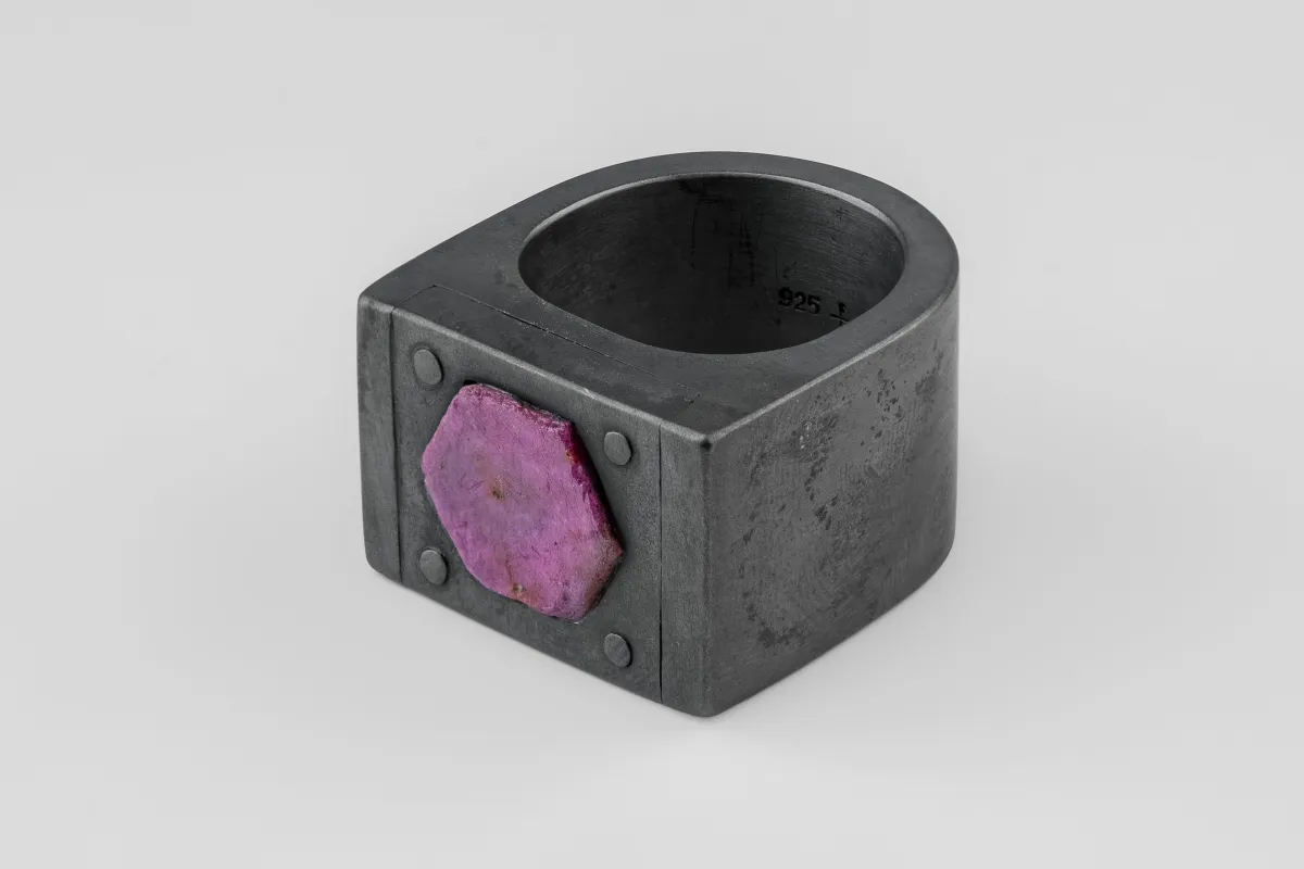 Plate Ring Single (4.0 CT Ruby Slab, 17mm, KA+RUS) sold by Parts of Four