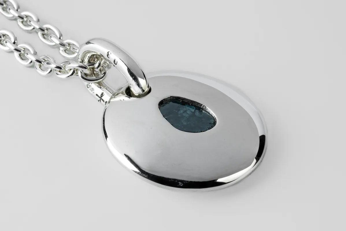 Disk Necklace (25mm, Blue Diamond Slab, 0.3 CT, PA+BDIA) sold by Parts of Four