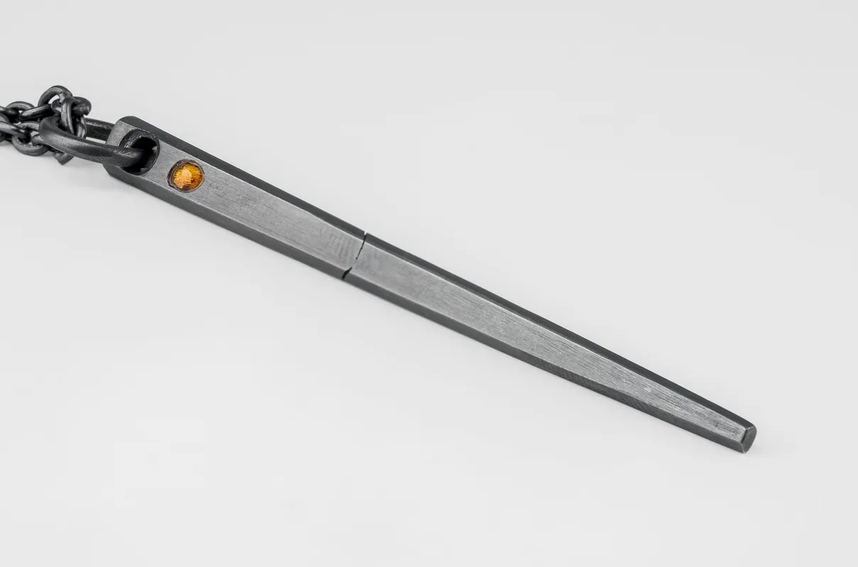 Spike Necklace (0.2 CT, Orange Sapphire Faceted Slab, KA+OSAF) sold by Parts of Four