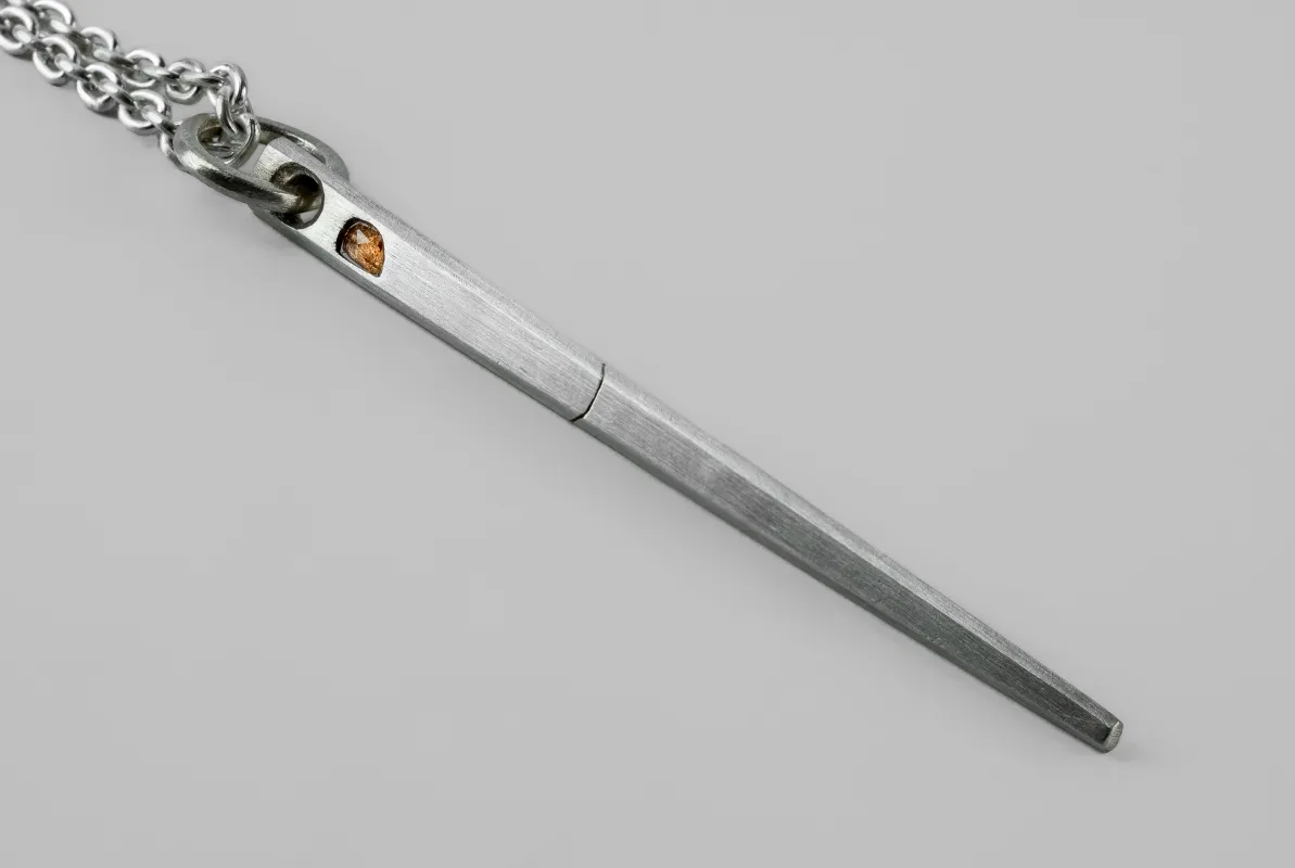 Spike Necklace (0.2 CT, Orange Sapphire Faceted Slab, MA+OSAF) sold by Parts of Four