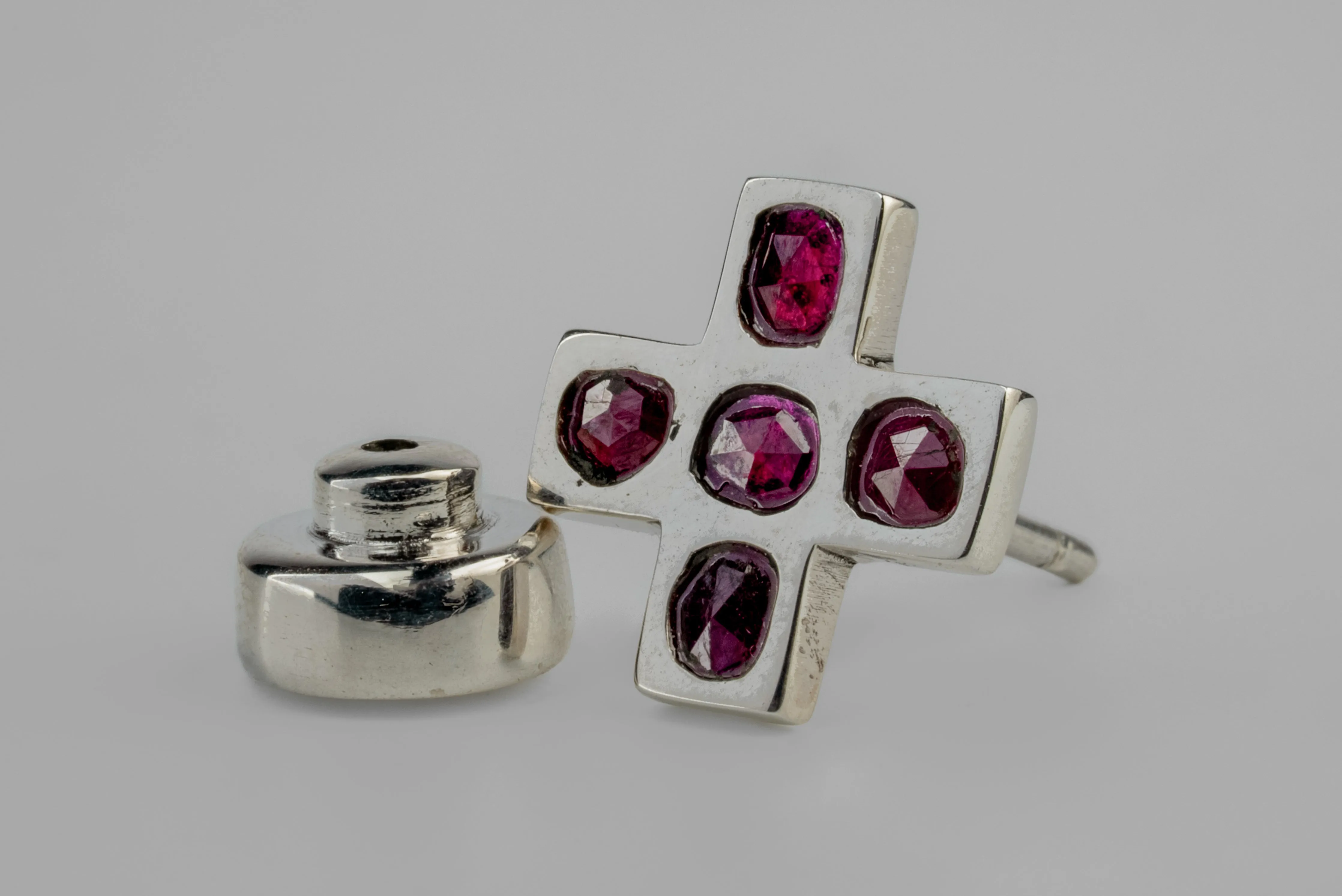 Plus Earring (Mega Pavé, Ruby Slices, 12mm, PA+RUB) sold by Parts of Four