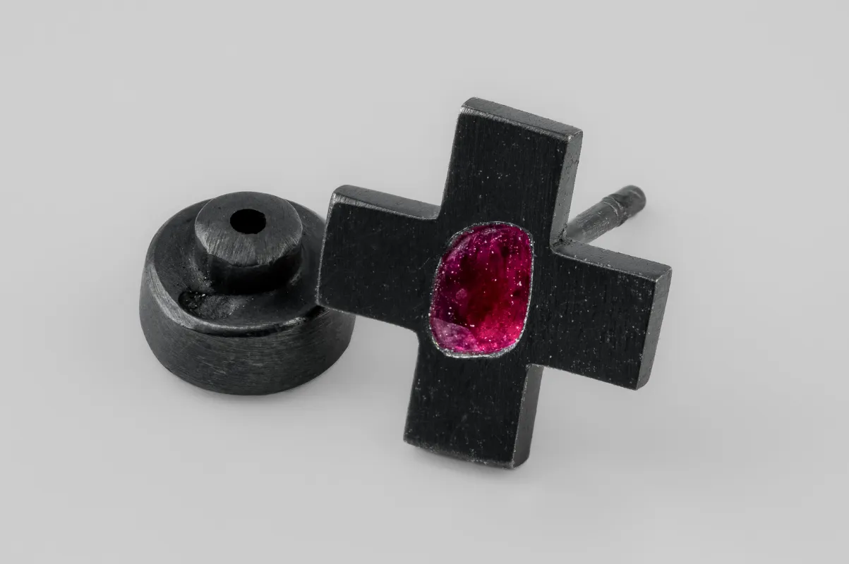 Plus Earring (0.2 CT, Ruby Slice, 12mm, KA+RUB) sold by Parts of Four