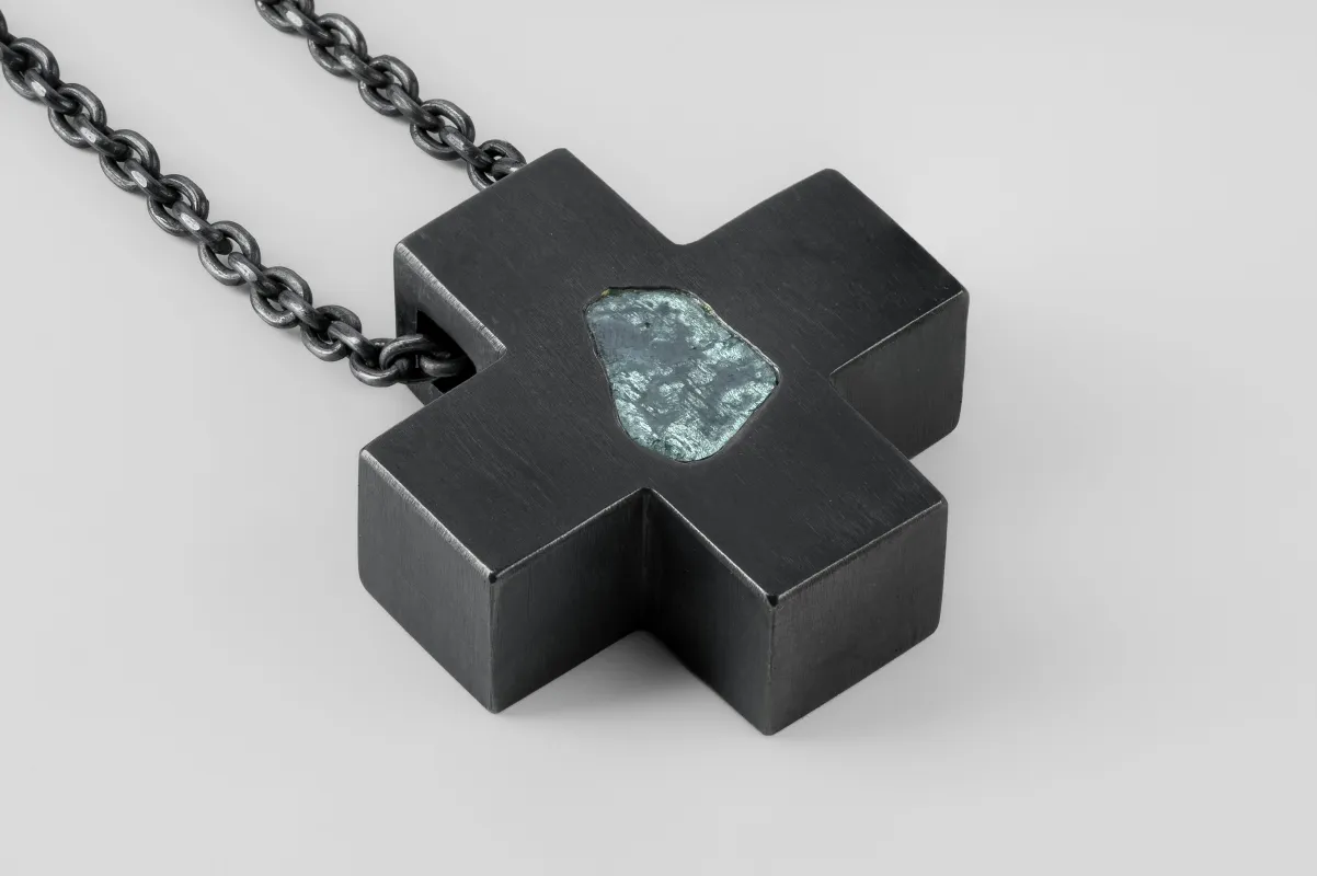 Mini Plus Necklace (0.8 CT, Blue Diamond Slab, KA+BDIA) sold by Parts of Four
